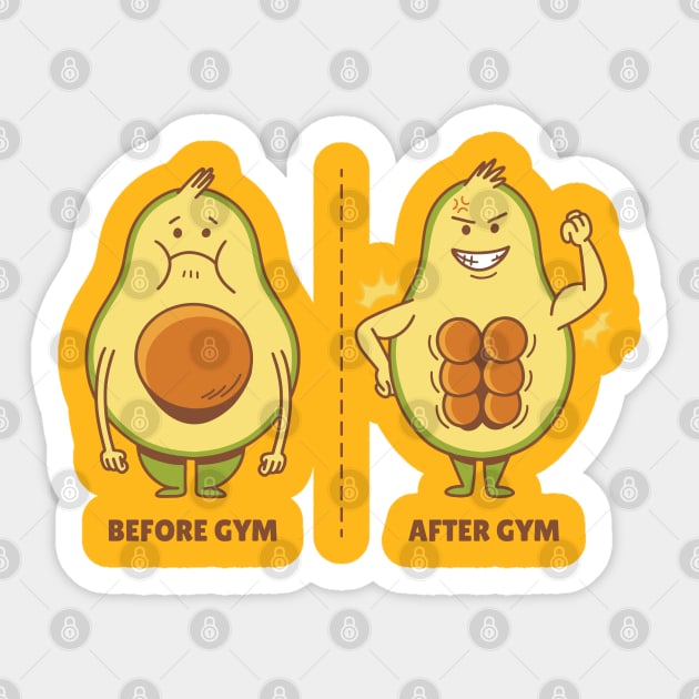 Avocado Gym Sticker by Safdesignx